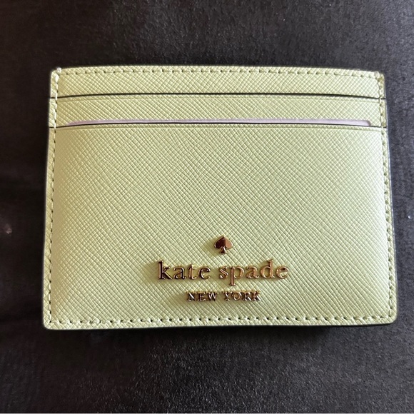 Kate Spade Green Saffiano  Leather Card Holder - Picture 1 of 4